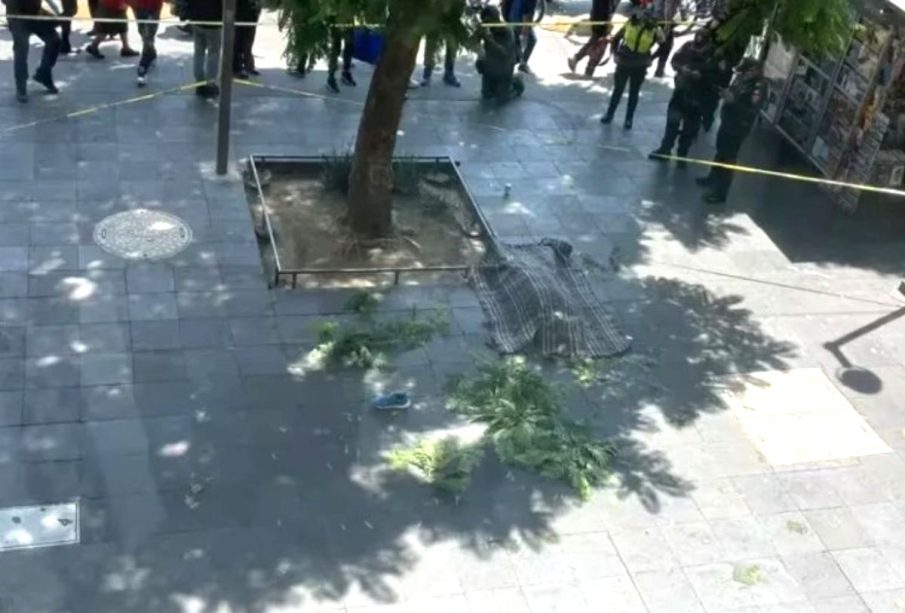 Hombre en el suelo tras caer del sexto piso