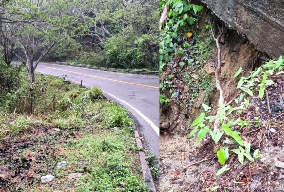 Carretera federal 200 con daños graves