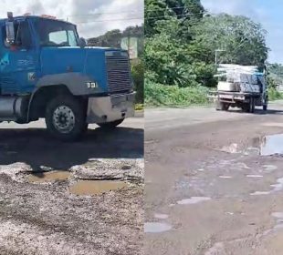 Automovilistas exigen reparación baches en federal 200 (VIDEOS)