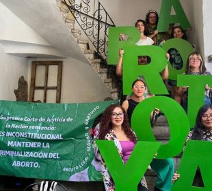 Manifestación a favor del aborto legal en Puebla