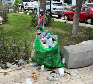 Basura en parque.