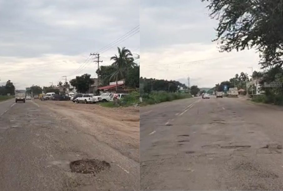 Usuarios de la carretera federal 200 exigen reparación (Videos)