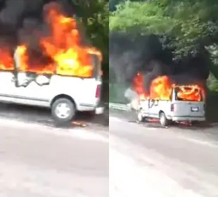 Camioneta incendiada