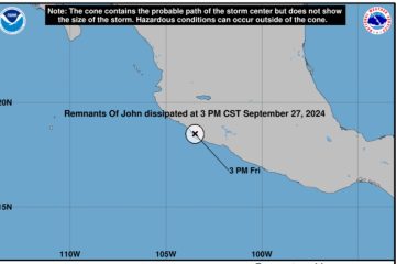 Huracán John, remanentes dejarán lluvias en Jalisco