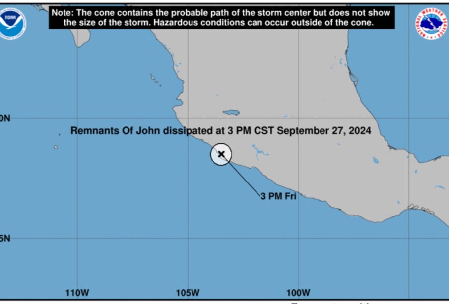 Huracán John, remanentes dejarán lluvias en Jalisco