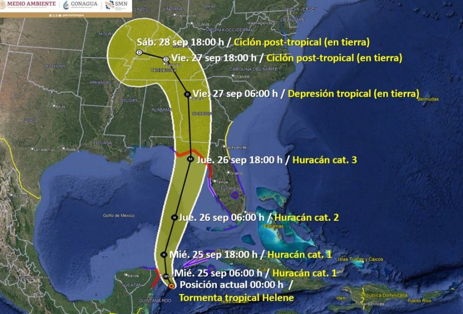 Tormenta Tropical Helene fortalece, amenaza Península Yucatán