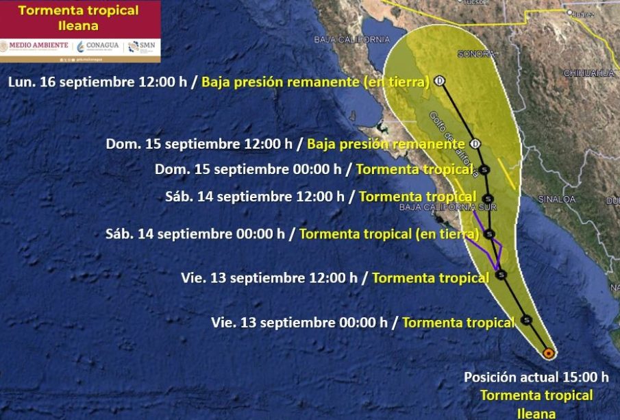 Tormenta Tropical Ileana impactaría Los Cabos y La Paz