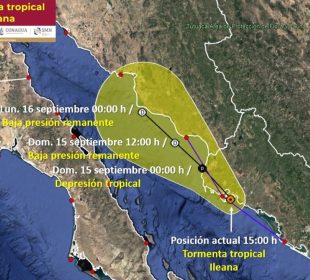 Tormenta Tropical Ileana tocó tierra en Sinaloa