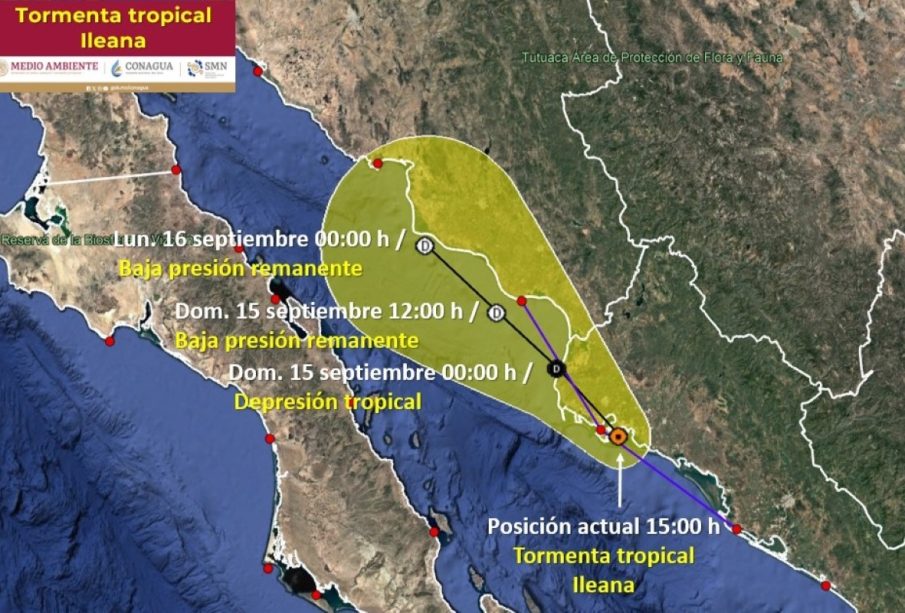 Tormenta Tropical Ileana tocó tierra en Sinaloa