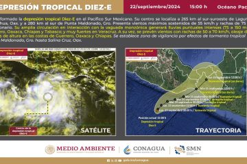 Mapa de la Depresión Tropical Diez-E