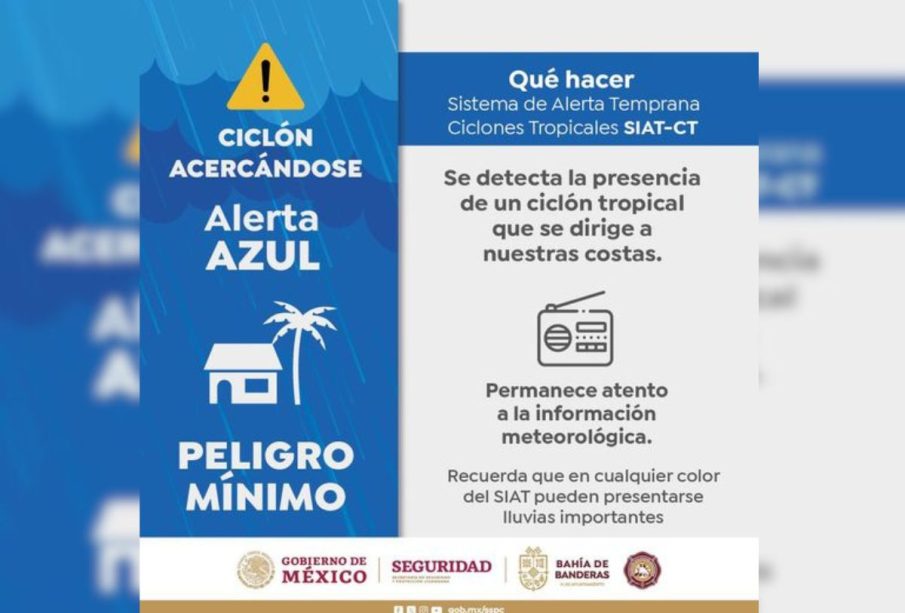 Alerta azul por huracán John en Bahía de Banderas