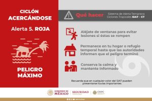 Comunicado de Alerta Roja en municipios de Yucatán por huracán Milton