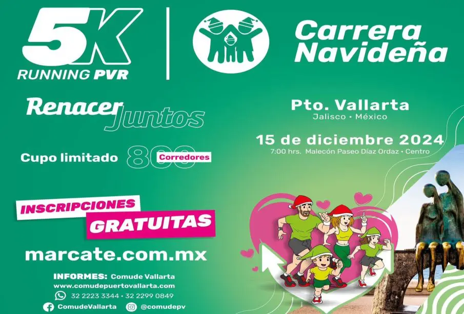 Invitan a la primera carrera navideña 5K en Puerto Vallarta