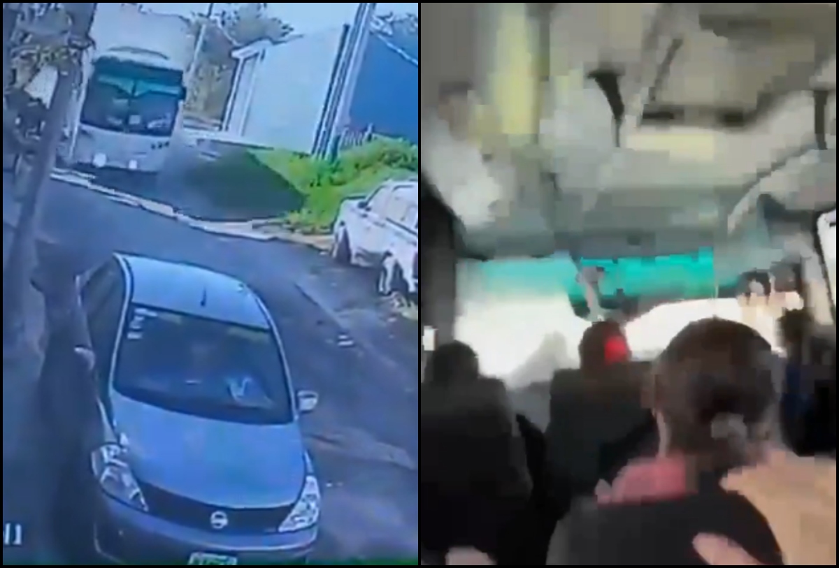 VIDEO: Camión se queda sin frenos y choca contra auto; hay heridos