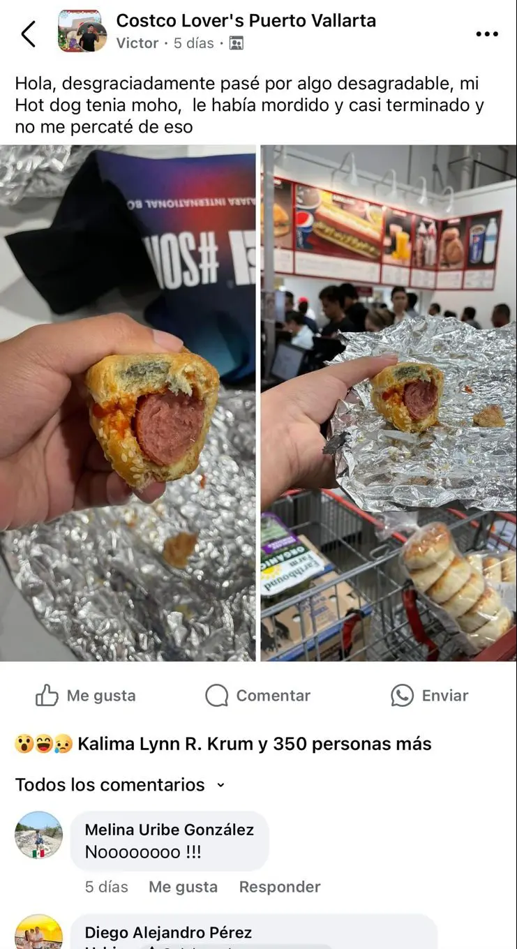 Costco Puerto Vallarta denunciado ante Cofepris, moho en Hot dog