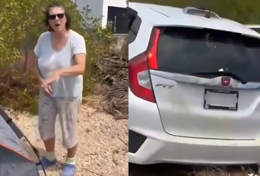 A huevazos, extranjera agrede a familia en playa privada