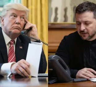 Donald Trump en llamada con Volodimir Zelenski