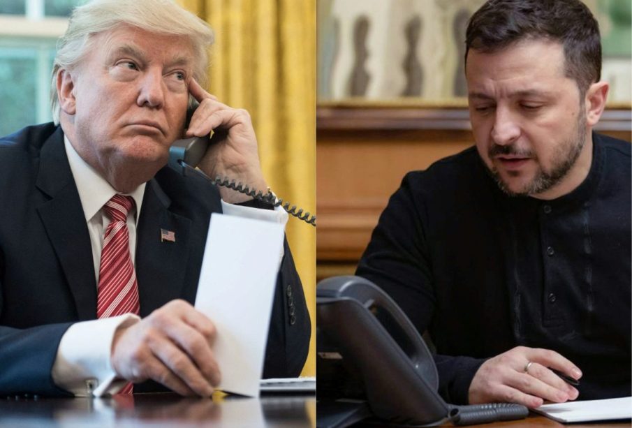 Donald Trump en llamada con Volodimir Zelenski