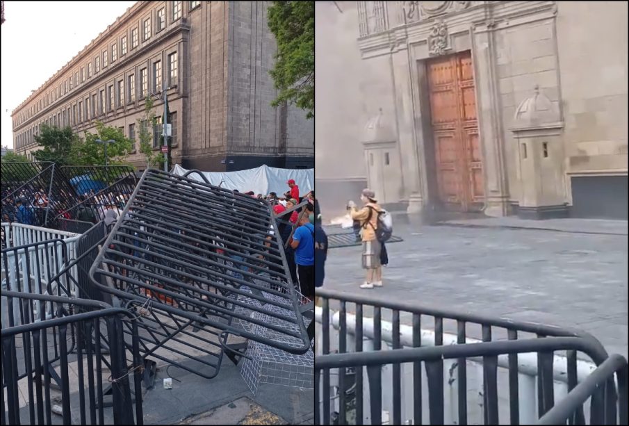 Bloqueo de la CNTE en Palacio Nacional.