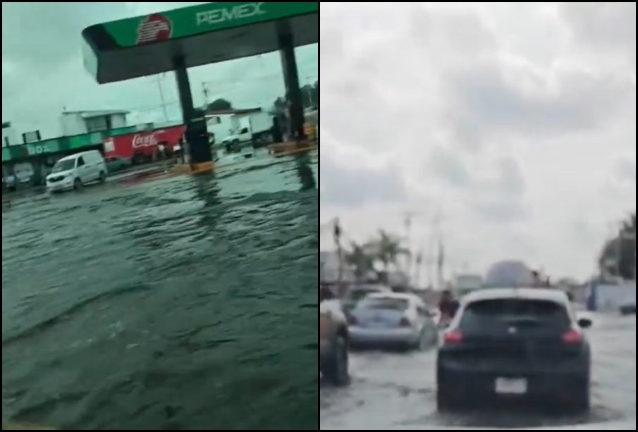 Calles inundadas en Guadalajara por lluvias.