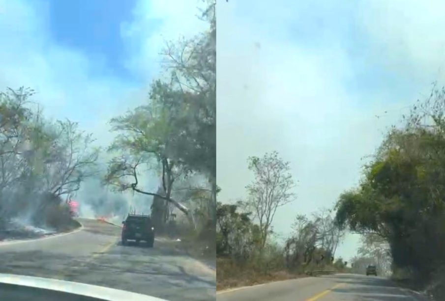 Incendios en carretera 200 de Nayarit