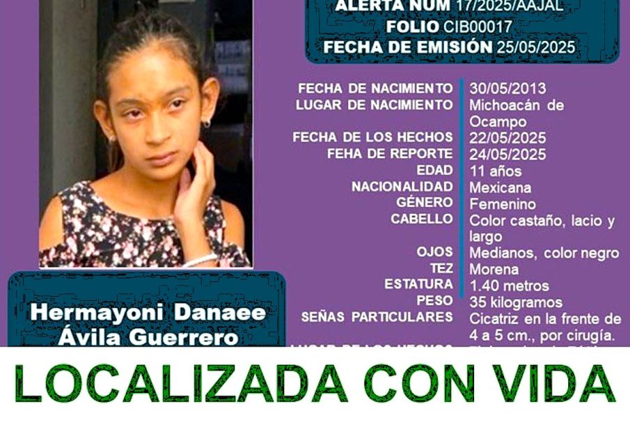 Menor localizada por alerta Ámber