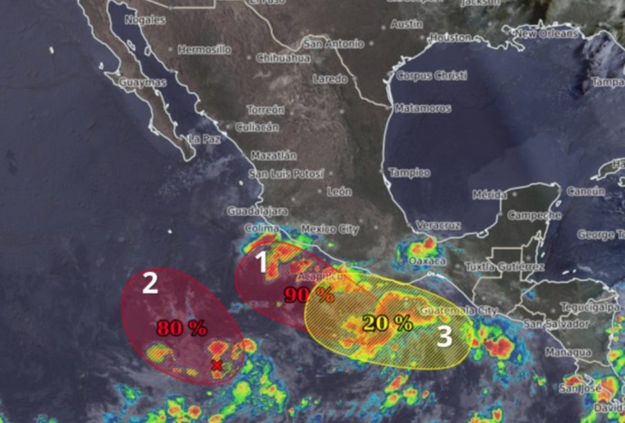 Zonas de baja presión en el Pacífico
