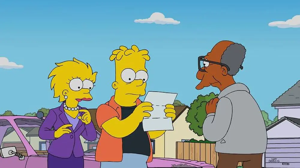 Lisa y Bart viendo el testamento