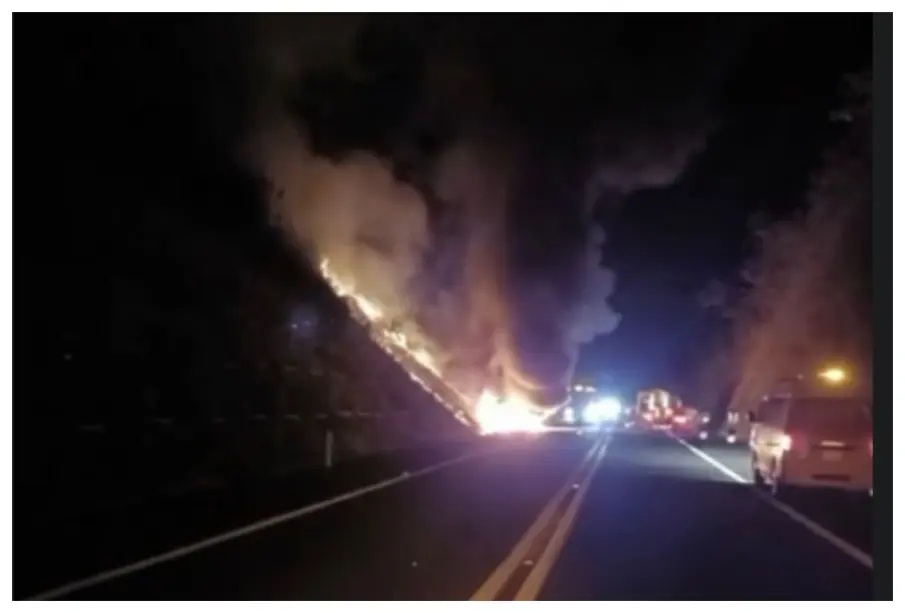 Incendio de vehículo en la carretera federal 200D, tramo Las Varas–Puerto Vallarta