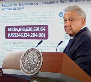 AMLO hablando de dinero incauta por EEUU a favor de México