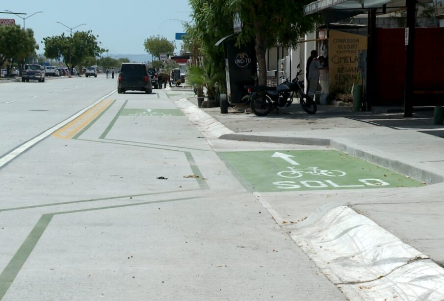 Ciclovía en la avenida Pino Pallas.