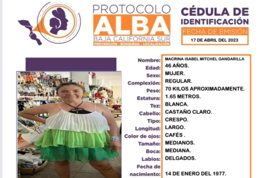 Protocolo Alba de mujer desaparecida en La Paz