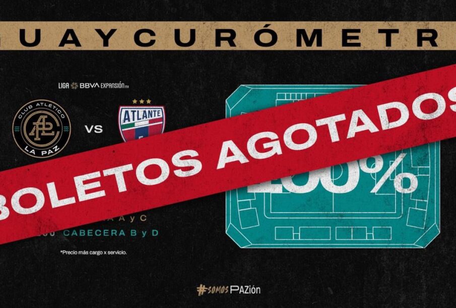 Anuncio de Atlético La Paz informando el sold out del Estadio Guaycura