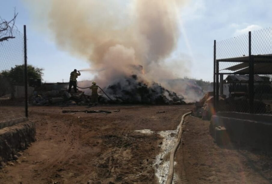 Incendio en granja de Comondú