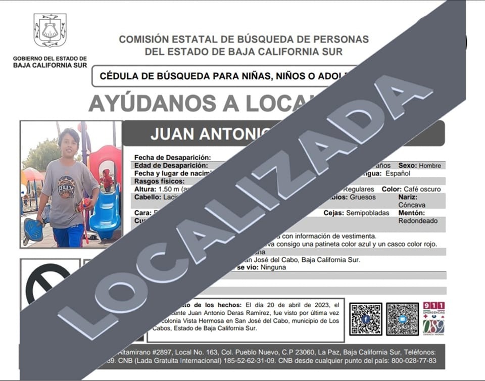 Ficha de localización de Juan Antonio Deras Ramírez