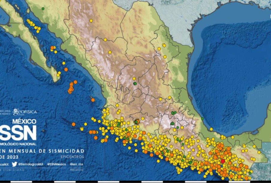 Mapa de sismicidad en México 2023