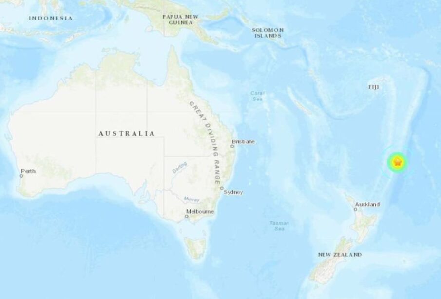 Mapa del terremoto 7.3 en Nueva Zelanda