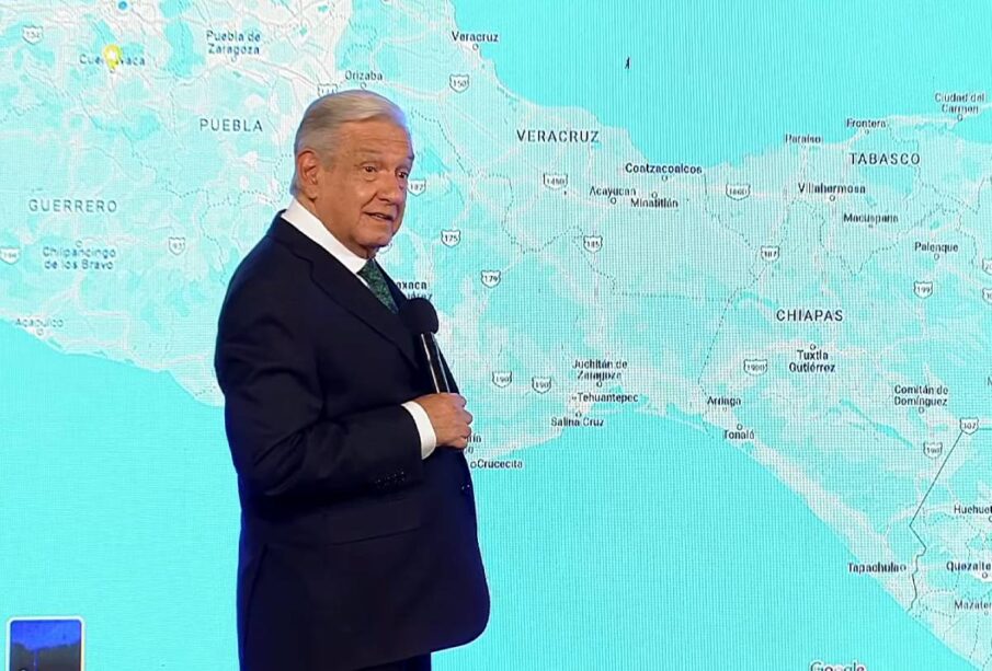 AMLO hablando de linea ferroviaria