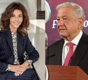 Almudena Arpón de Mendívil Aldama y AMLO