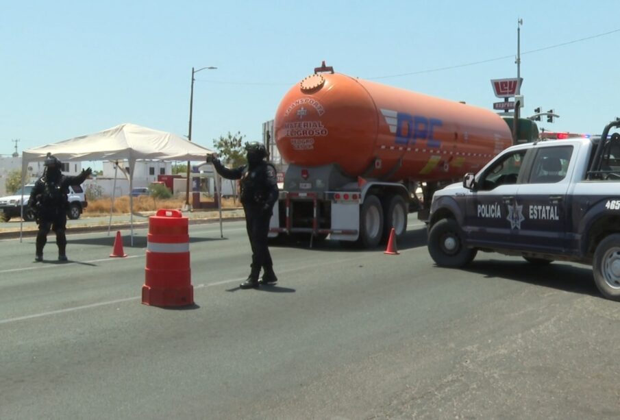 Seguridad Pública realizando blindajes de seguridad en Baja California Sur.