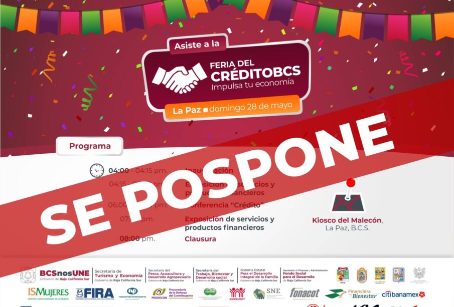 Anuncio Feria del crédito "Impulsa tu economía", se pospone