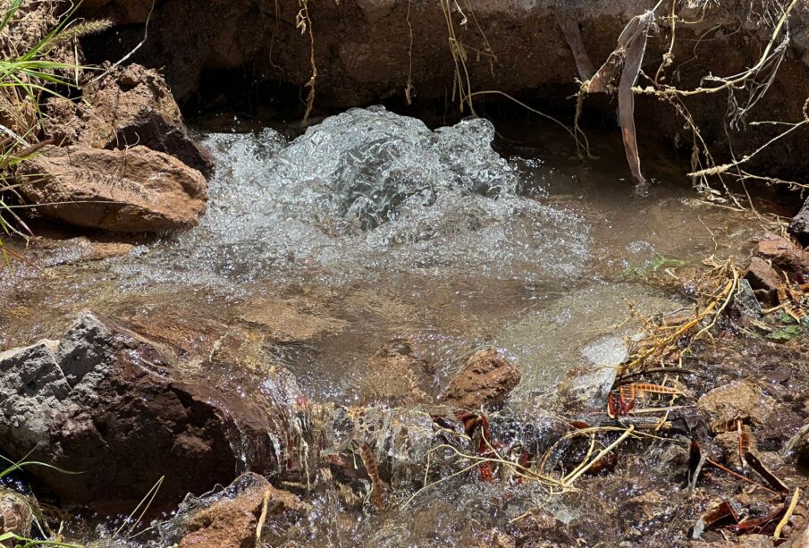 Fuga de agua en colonia Roma de La Paz