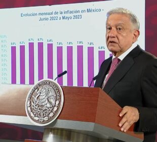 AMLO con gráficos de inflación