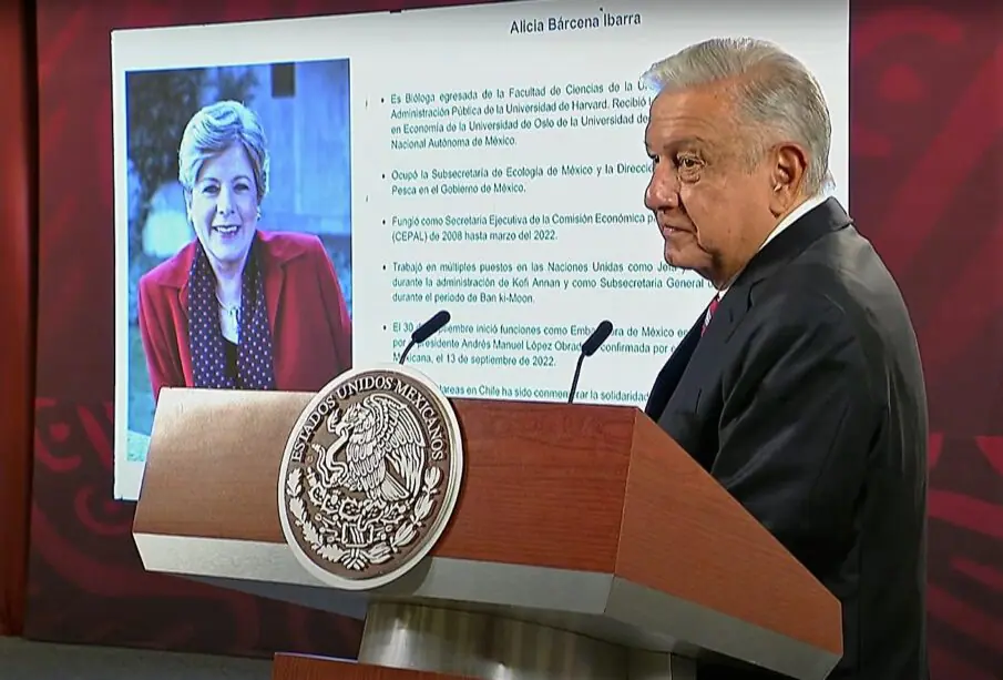 AMLO hablando de Alicia Bárcena en mañanera