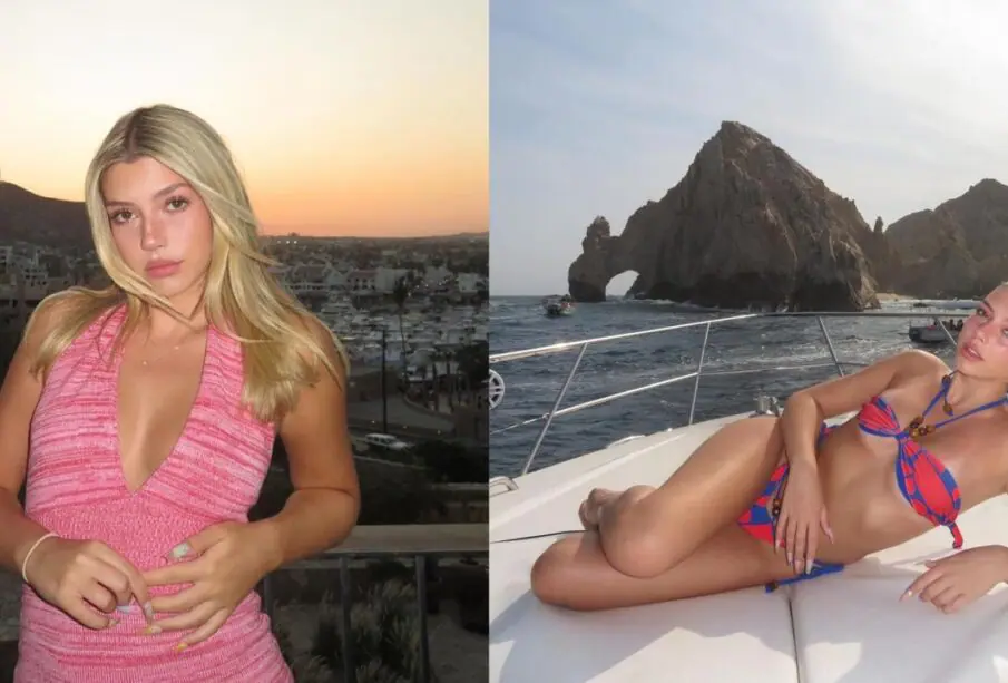 Actriz Sissy Sheridan abordo de un yate en Cabo San Lucas.