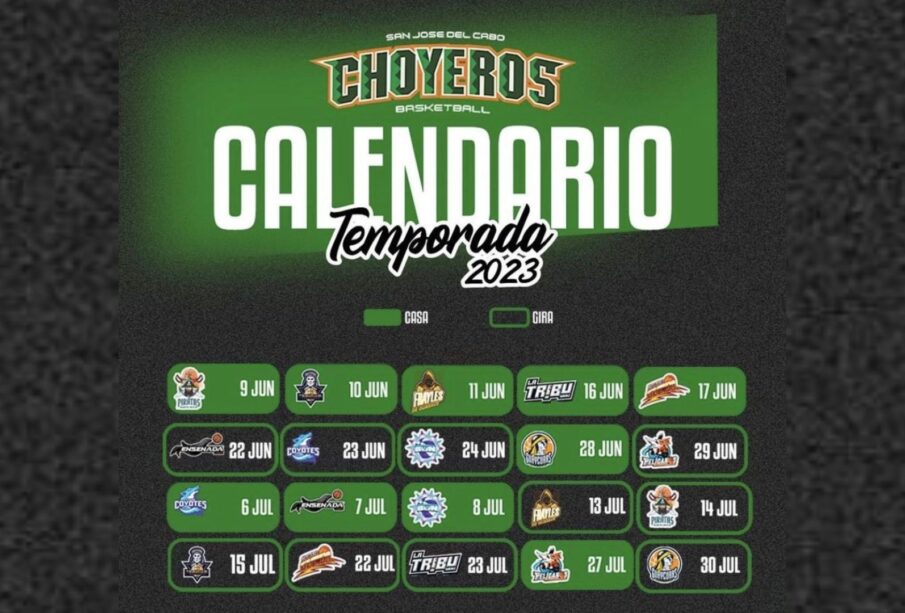 Calendario Choyeros temporada 2023.