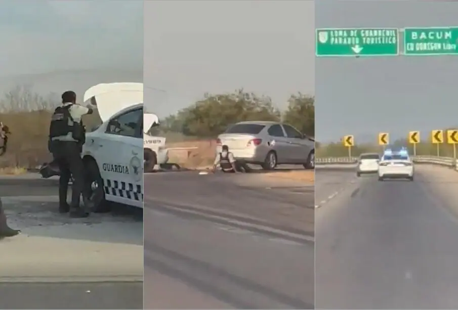 Elemento de la Guardia Nacional atropellado entre el tramo de Guaymas y Ciudad Obregón en el estado de Sonora.