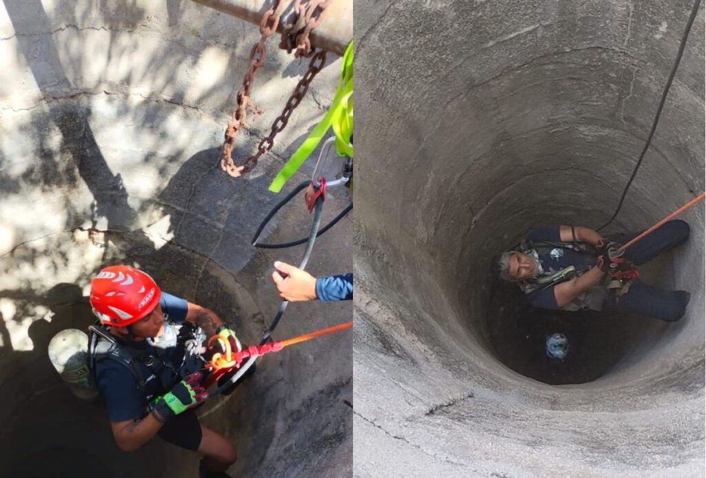 Rescate en pozo de agua