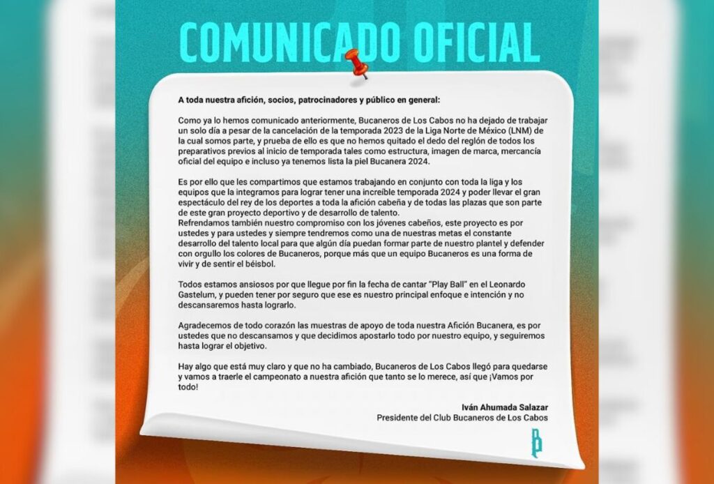 Comunicado bucaneros