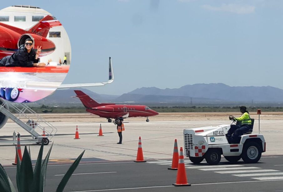 Jet privado de Eduin Caz en La Paz.